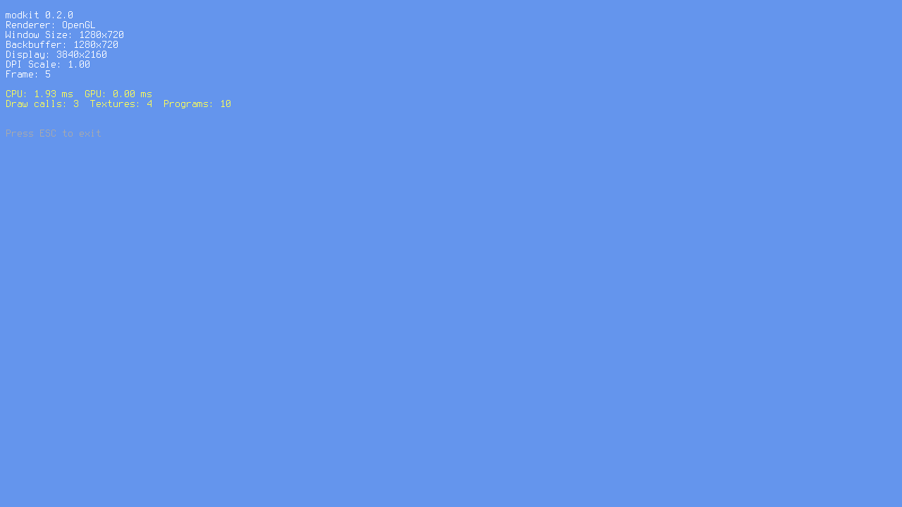 First modkit example - basic window and frame loop