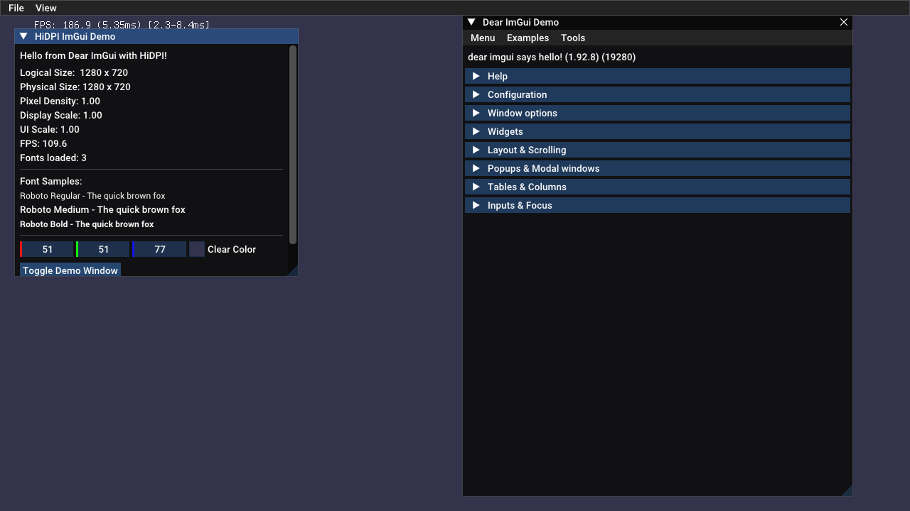 Dear ImGui with HiDPI Support