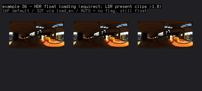 Example 36 - HDR / float texture loading.