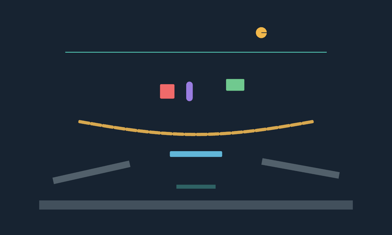 Fixed-update Box2D showcase with interpolated production rendering