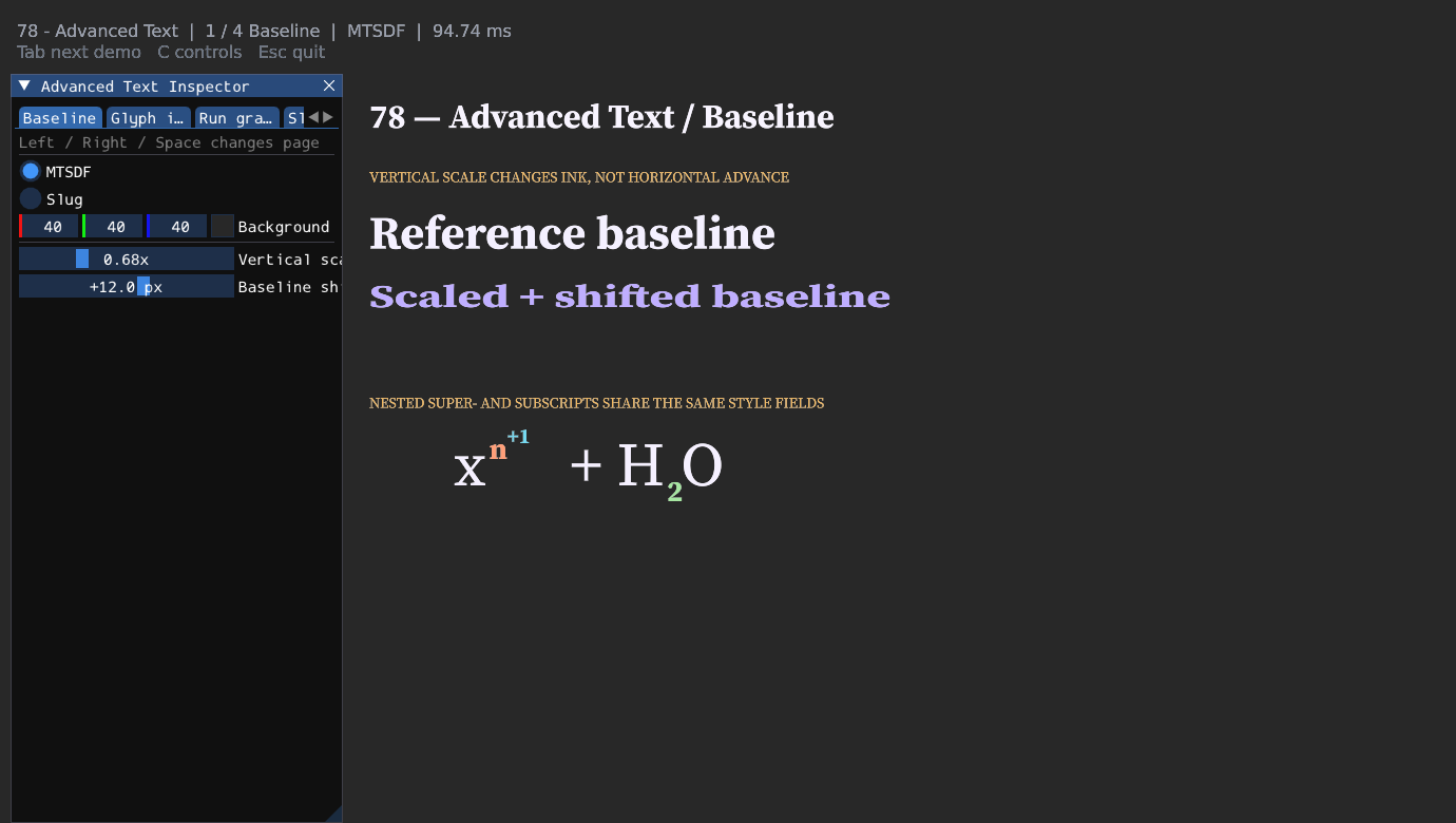 Advanced shared text transforms, instances, gradients and outlines.
