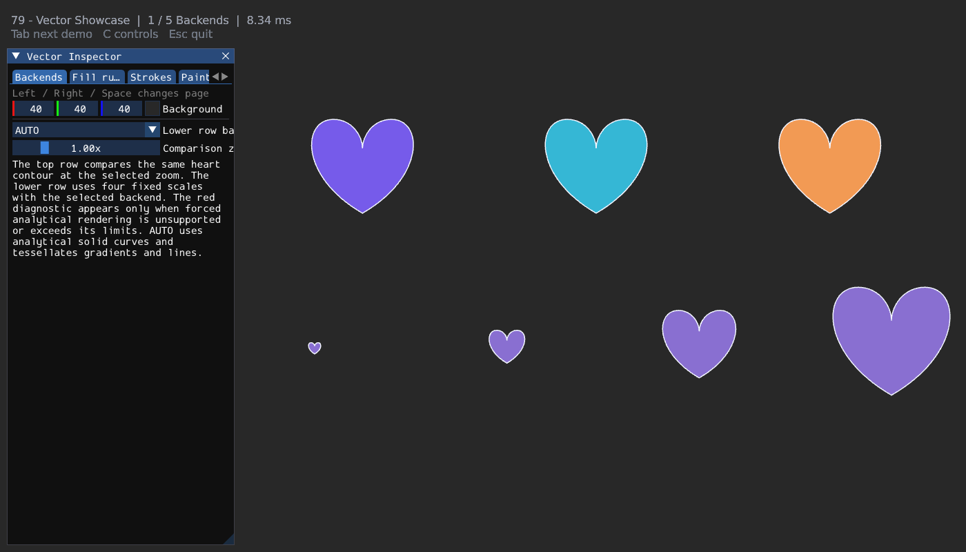 Programmatic Canvas vector showcase without SVG assets.